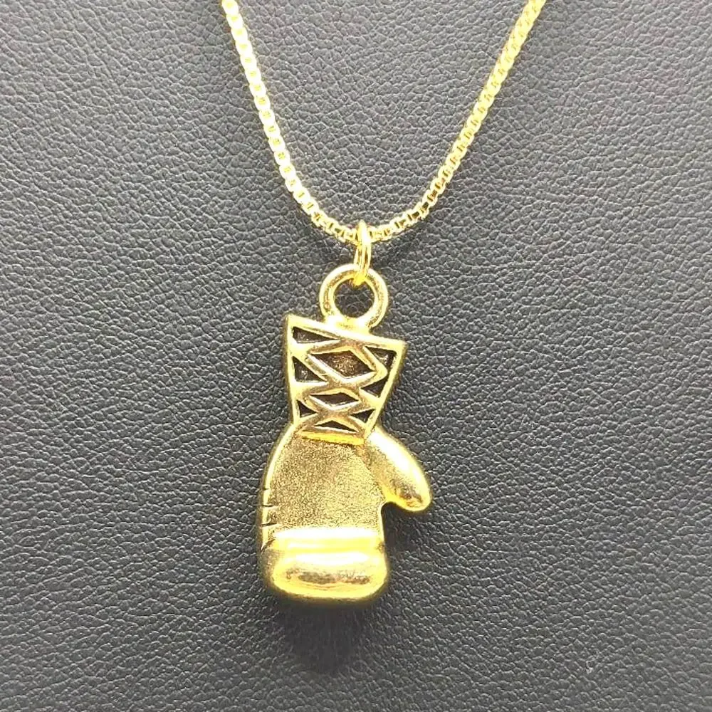 18k Gold Plated Necklace Boxing Gloves Box Chain Valentines Birthday Gift  -New!